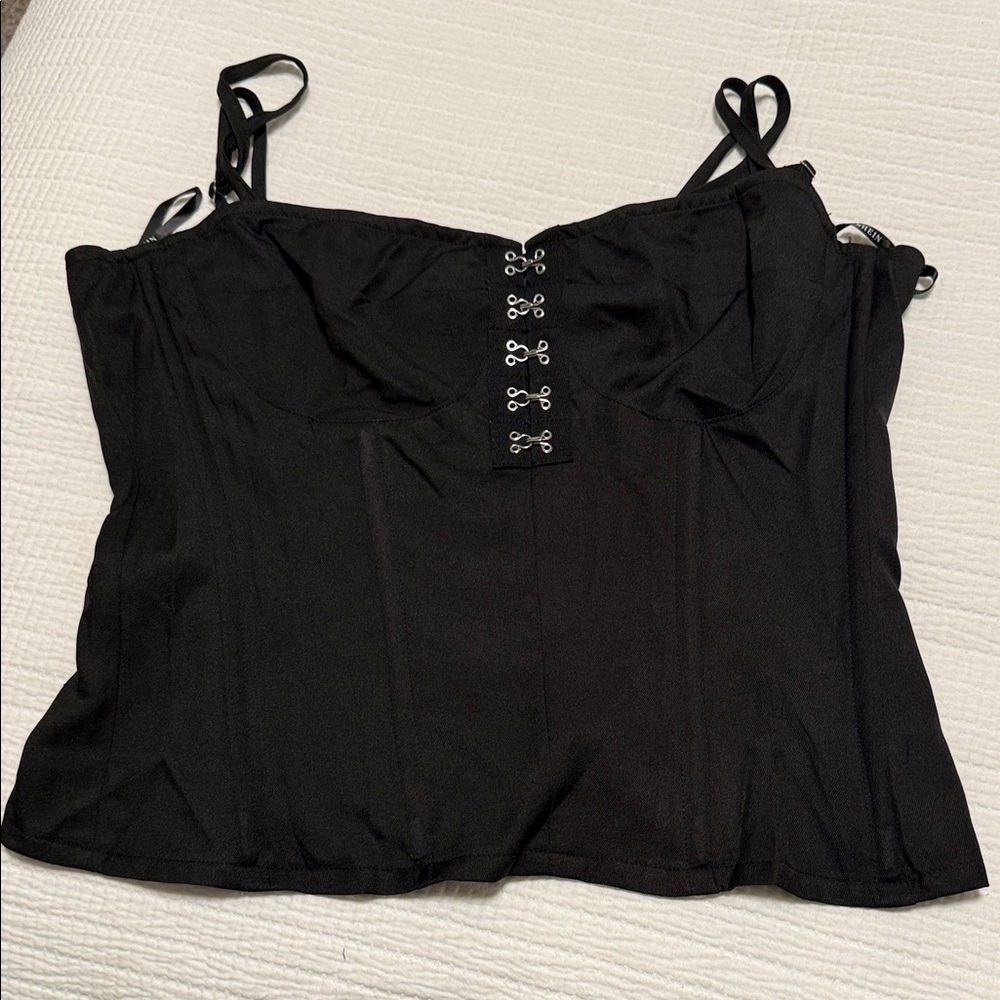 SHEIN Black Camisole with Hook Detail